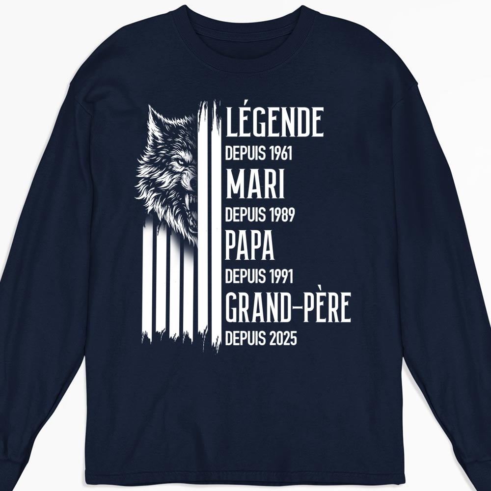 Custom Christmas & Birthday Gift for Dad, Grandpa • Un Vrai Roi - T-shirt personnalisé