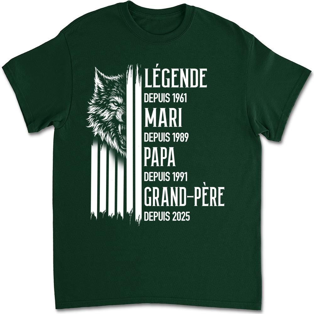 Custom Christmas & Birthday Gift for Dad, Grandpa • Un Vrai Roi - T-shirt personnalisé