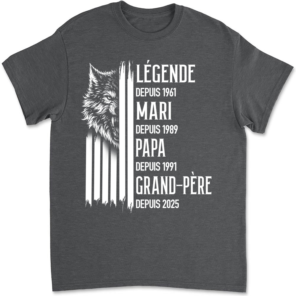 Custom Christmas & Birthday Gift for Dad, Grandpa • Un Vrai Roi - T-shirt personnalisé