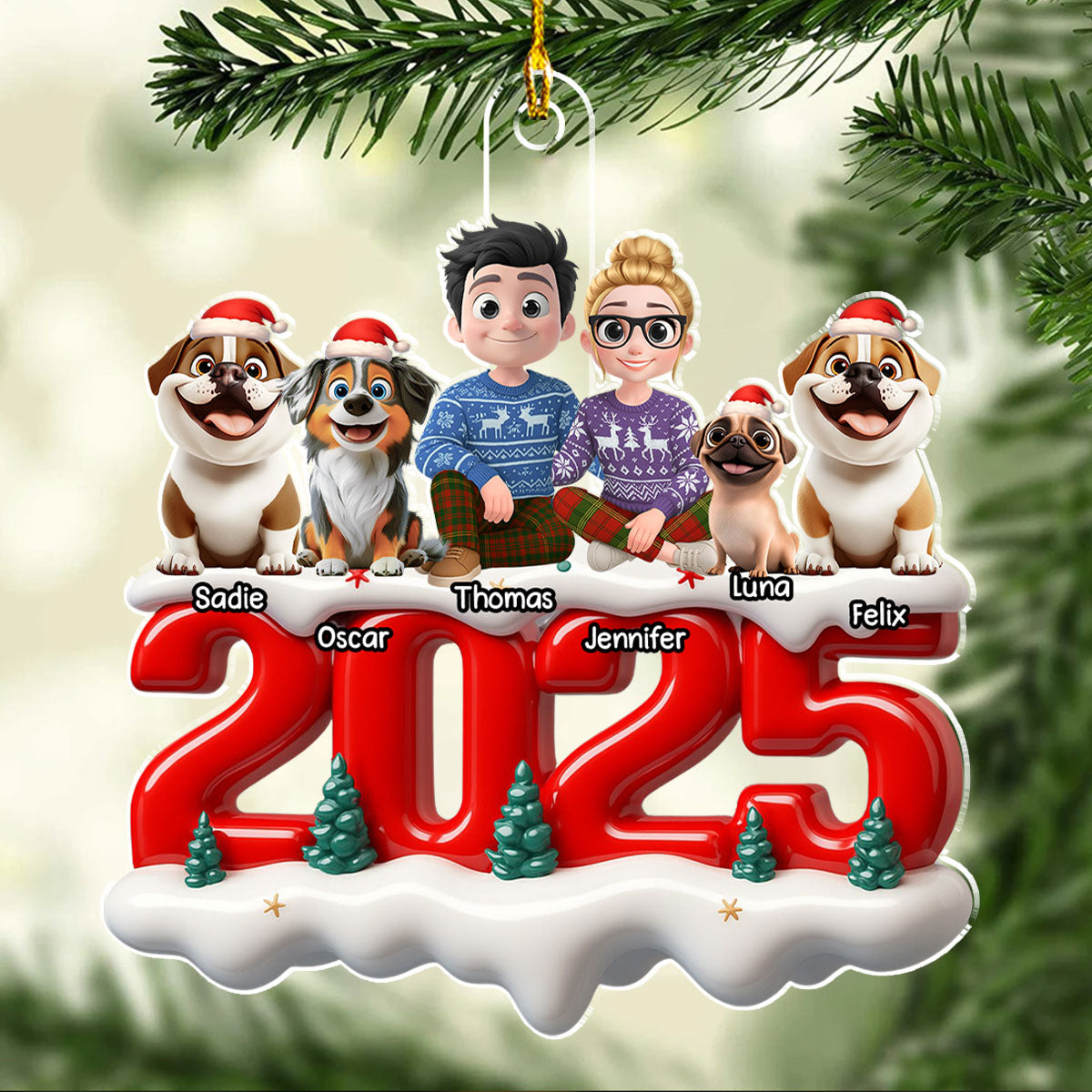 Custom Keepsake Christmas Ornament •  Together Forever Now - Personalized 3D Effect Acrylic Ornament