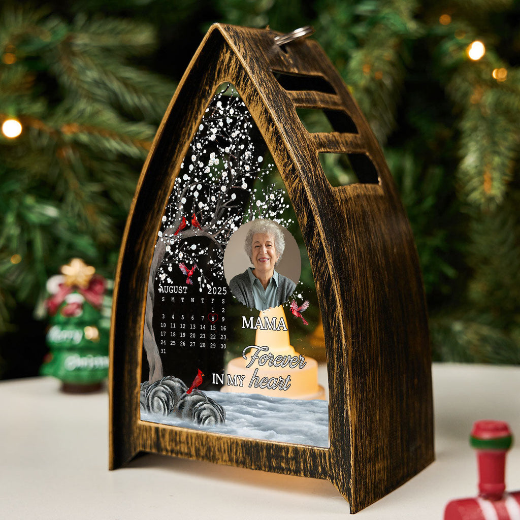 Custom Memorial Christmas Table Light, Remembrance Gift • My Heart Changed Forever - Personalized Table Lantern