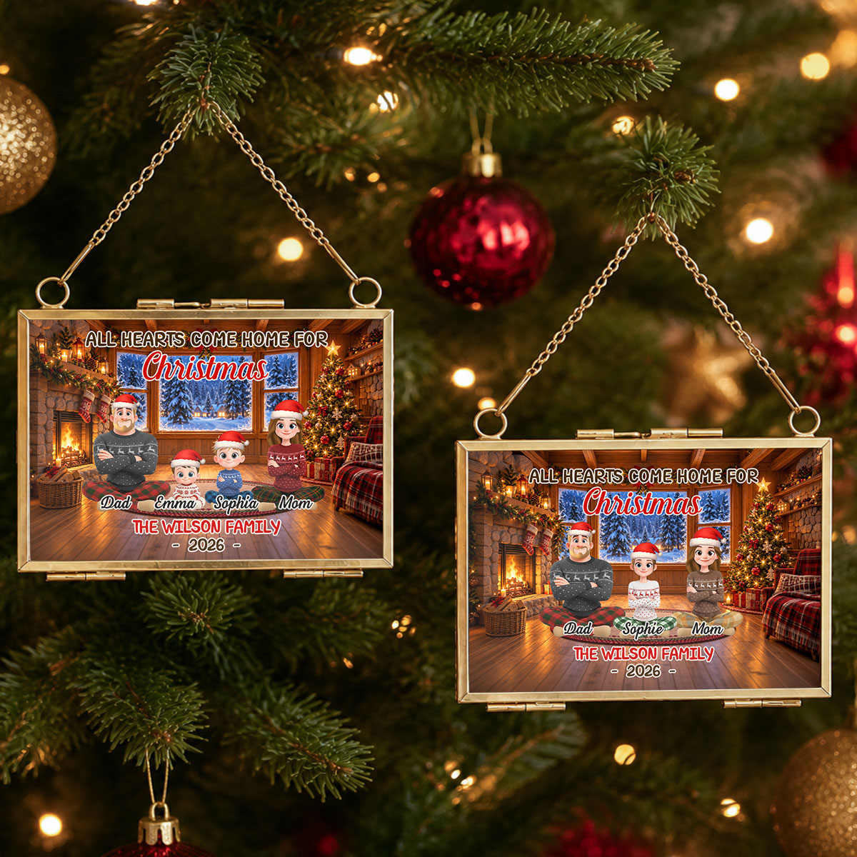 Our Family Christmas Story - Personalized Metal Frame Ornament