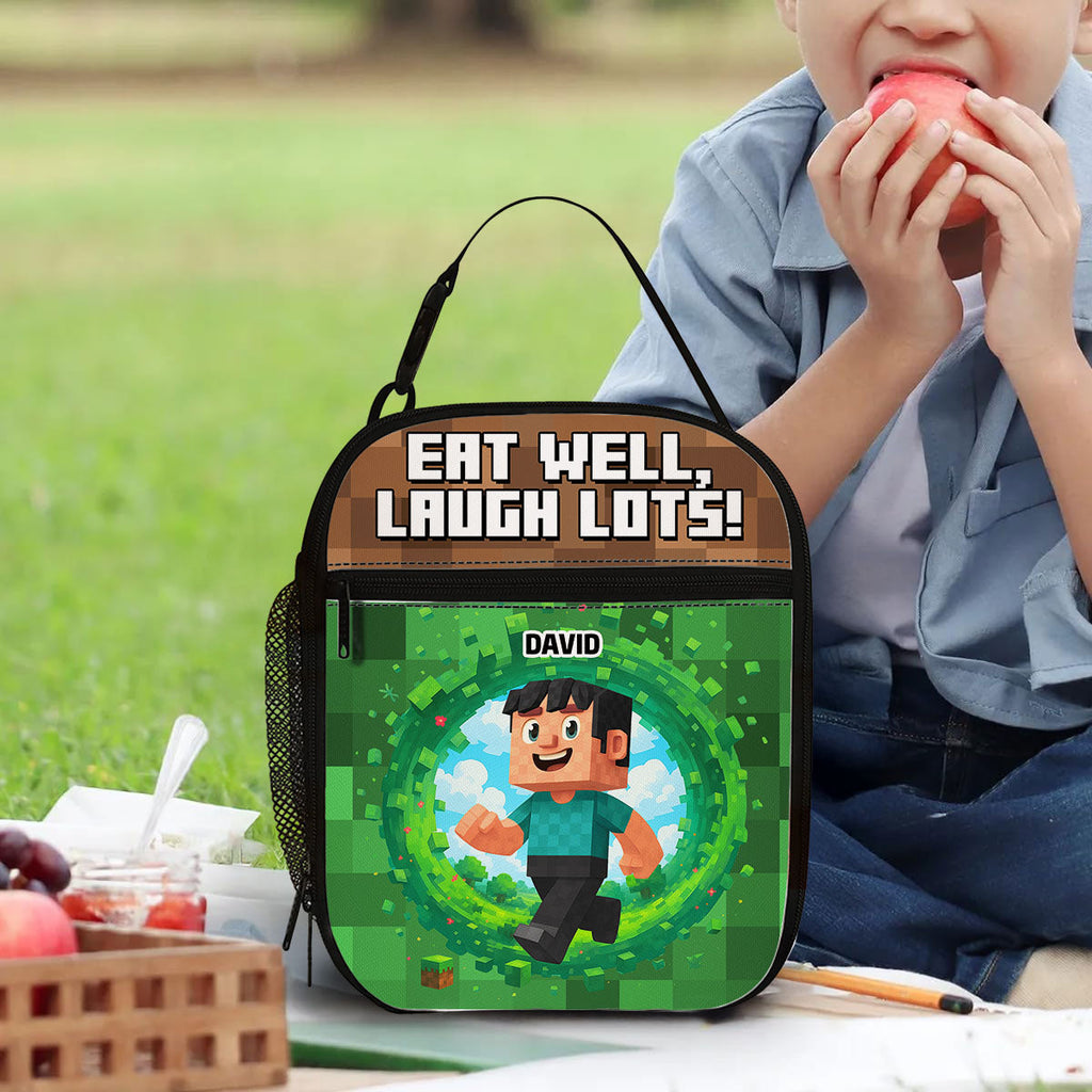 Eat Well Laugh Lots - Personalized Insulated Lunch Bag