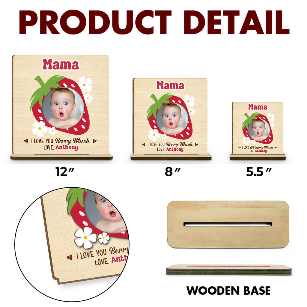 Custom Mother's Day Decor, Gift for Mom & Grandma • Berry Much - Personalized 2-Layer Wood Plaque With Flat Base