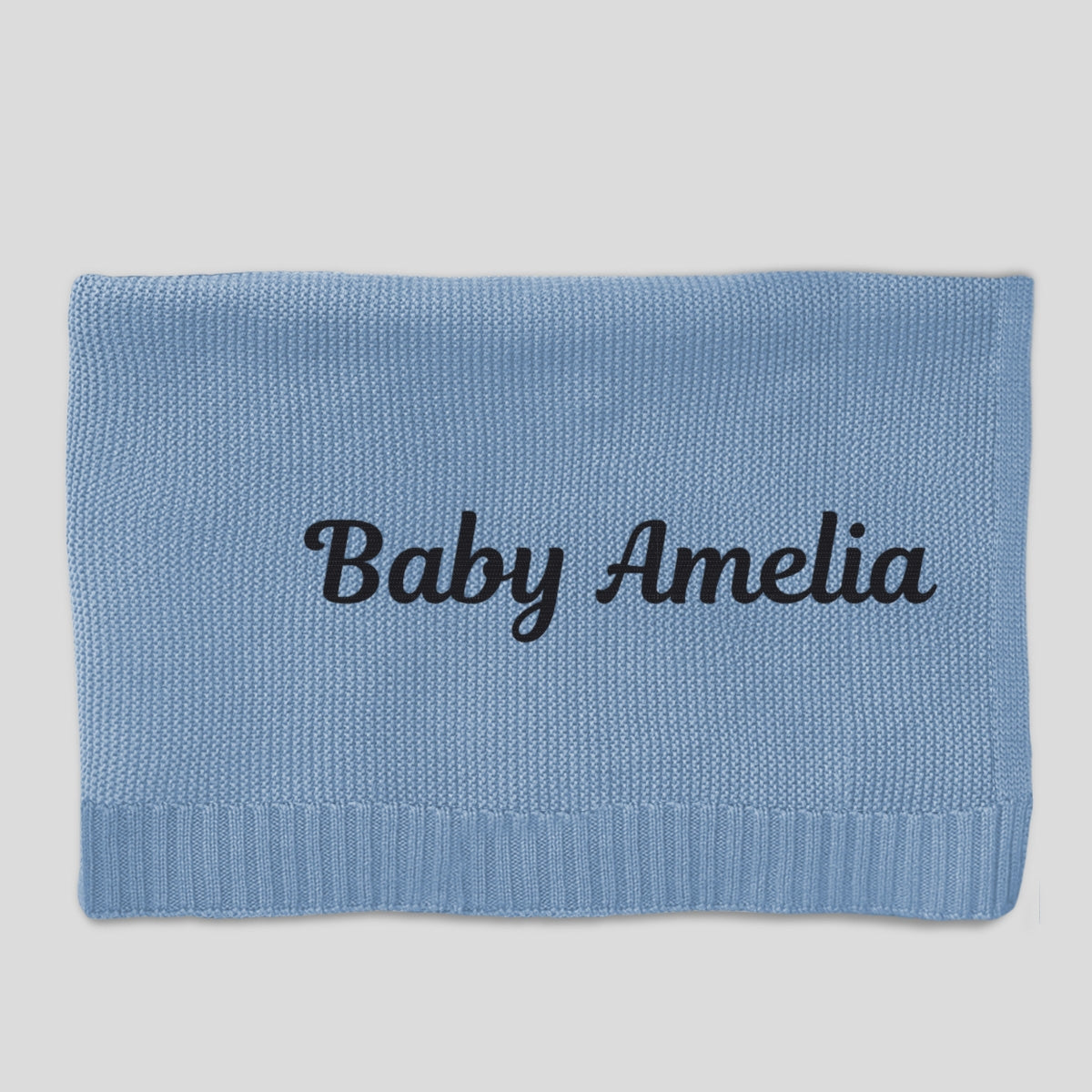 Baby Monogram - Personalized Embroidered Knitted Baby Blanket
