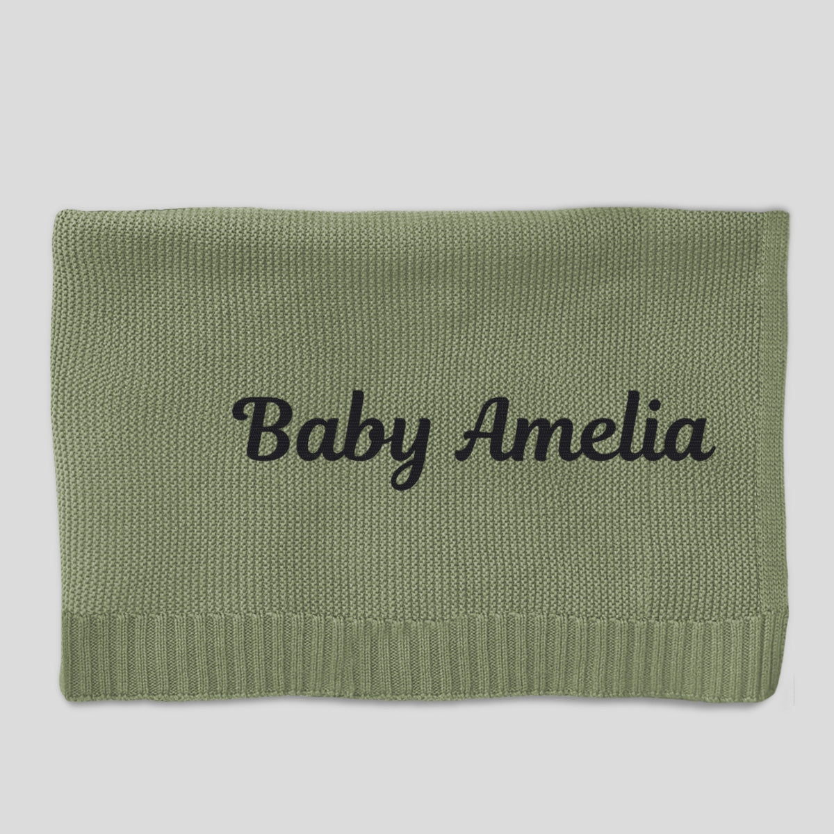 Baby Monogram - Personalized Embroidered Knitted Baby Blanket