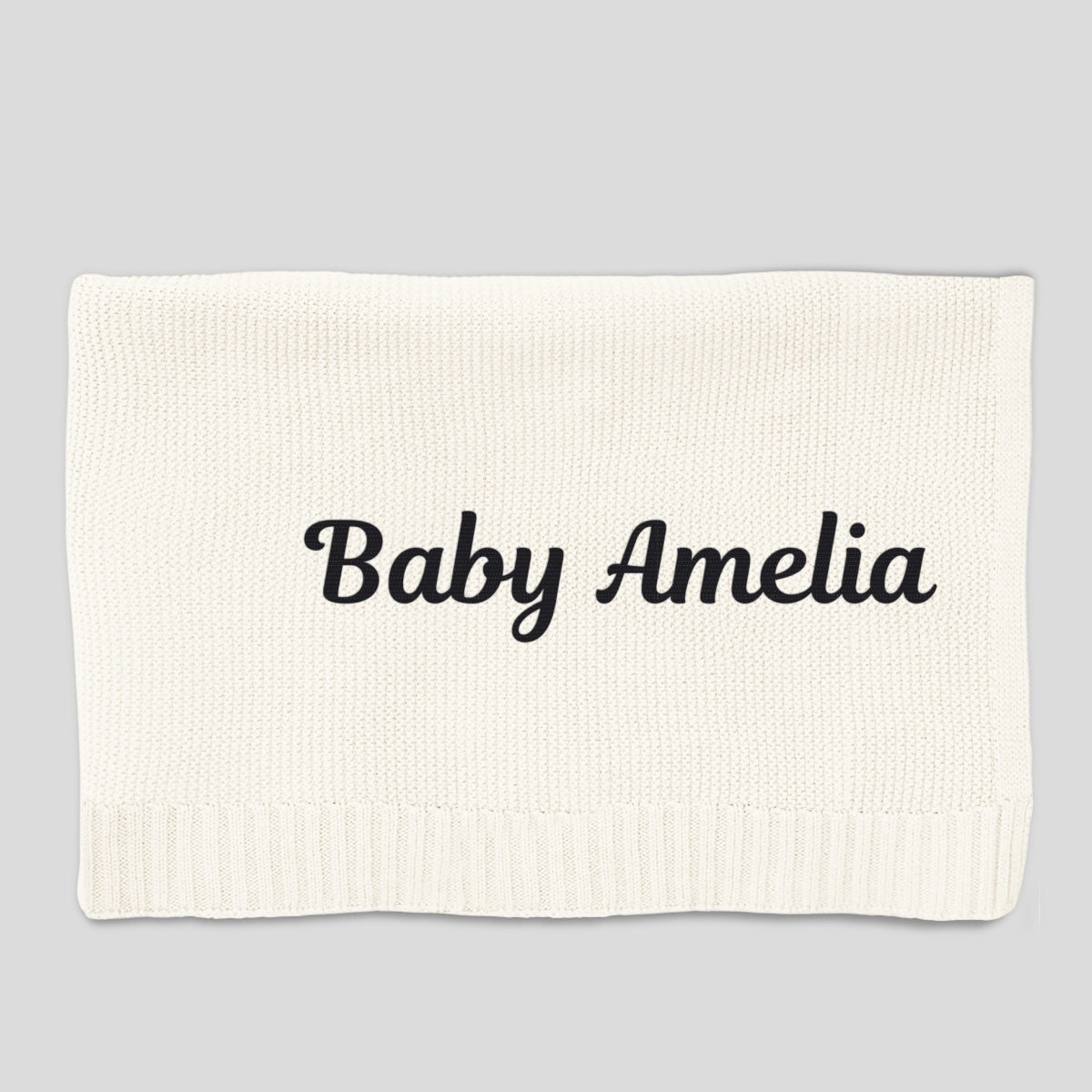 Baby Monogram - Personalized Embroidered Knitted Baby Blanket