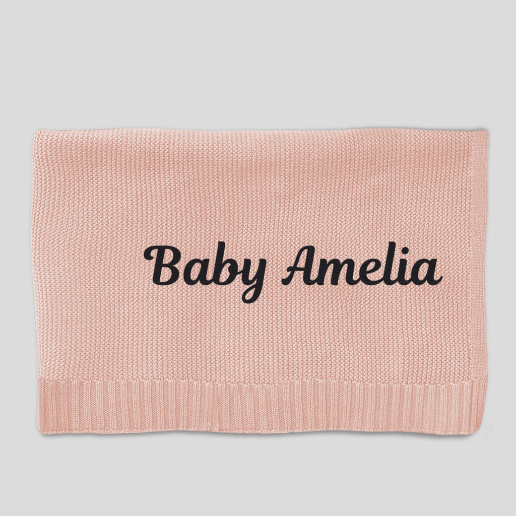 Baby Monogram - Personalized Embroidered Knitted Baby Blanket