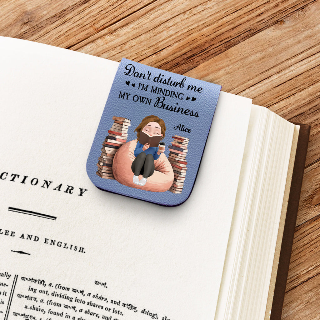 Custom Christmas Birthday Bookish Gifts For Book Lovers, Bookworms • Please Do Not Disturb - Personalized Leather Bookmark
