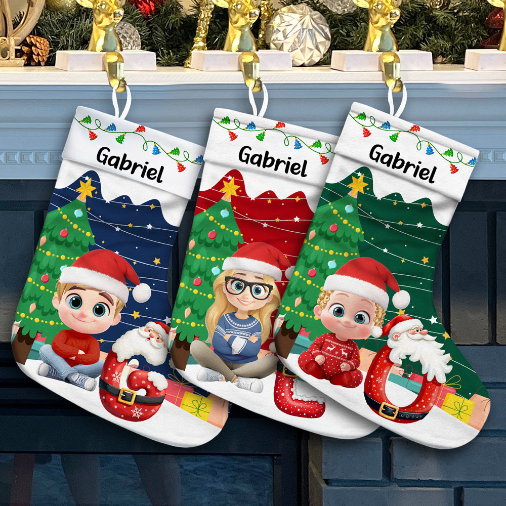 Custom Christmas Gifts for Grandkids, Holiday Decor • Snowbaby - Personalized Christmas Stocking