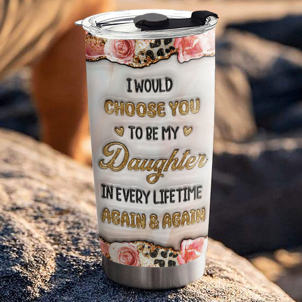 Custom Christmas Birthday Gifts For Daughter • My Heart My Daughter - Personalized 3D Inflated Effect Tumbler