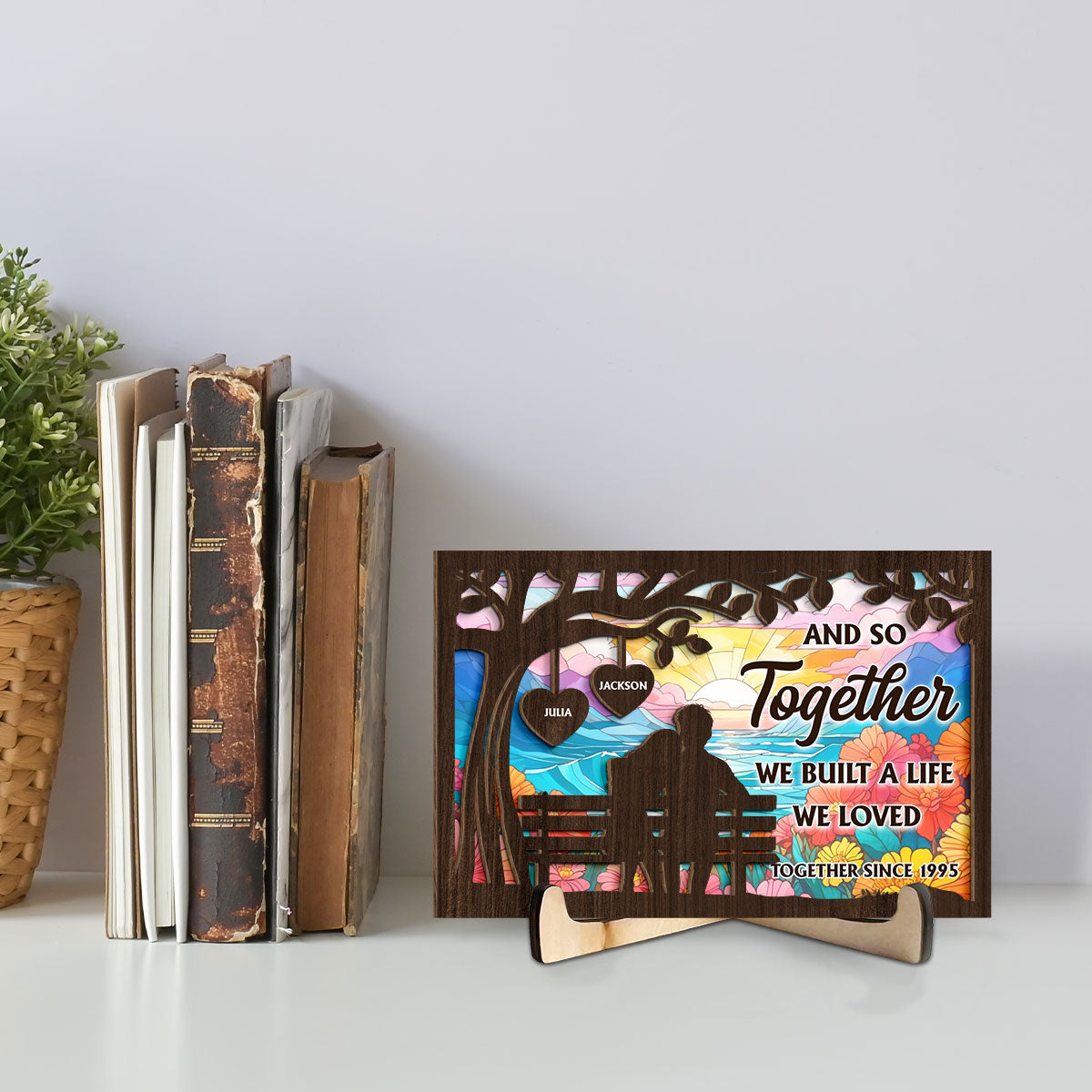 Custom Couple's Decor, Anniversary & Wedding Gift • Built A Life - Personalized Wooden Plaque