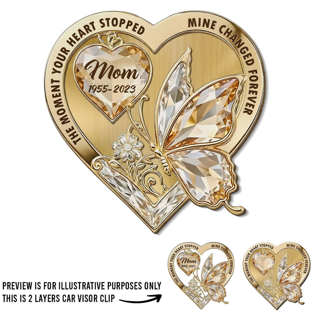 The Moment My Heart Changed Forever - Personalized Car Visor Clip