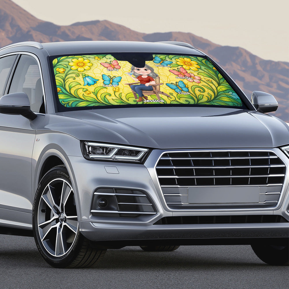 Butterfly Grandma - Personalized Car Sunshade