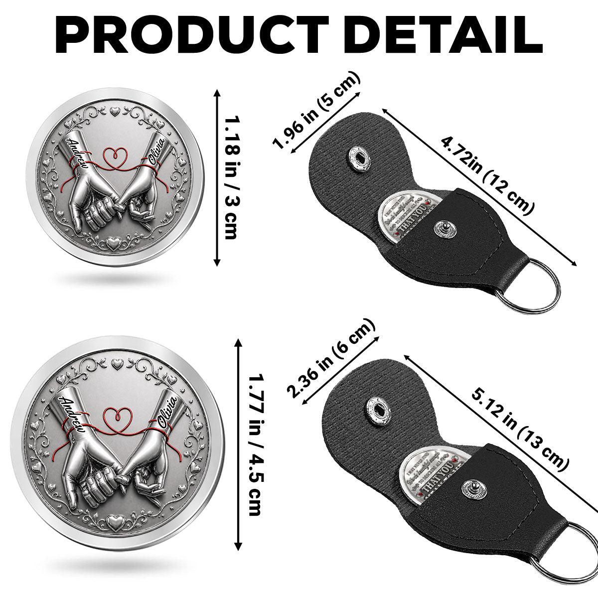 Custom Coin Keychain for Husband, Mother's Day, Anniversary Gifts • Never Find Words Beautiful Enough - Personalized Pocket Hug