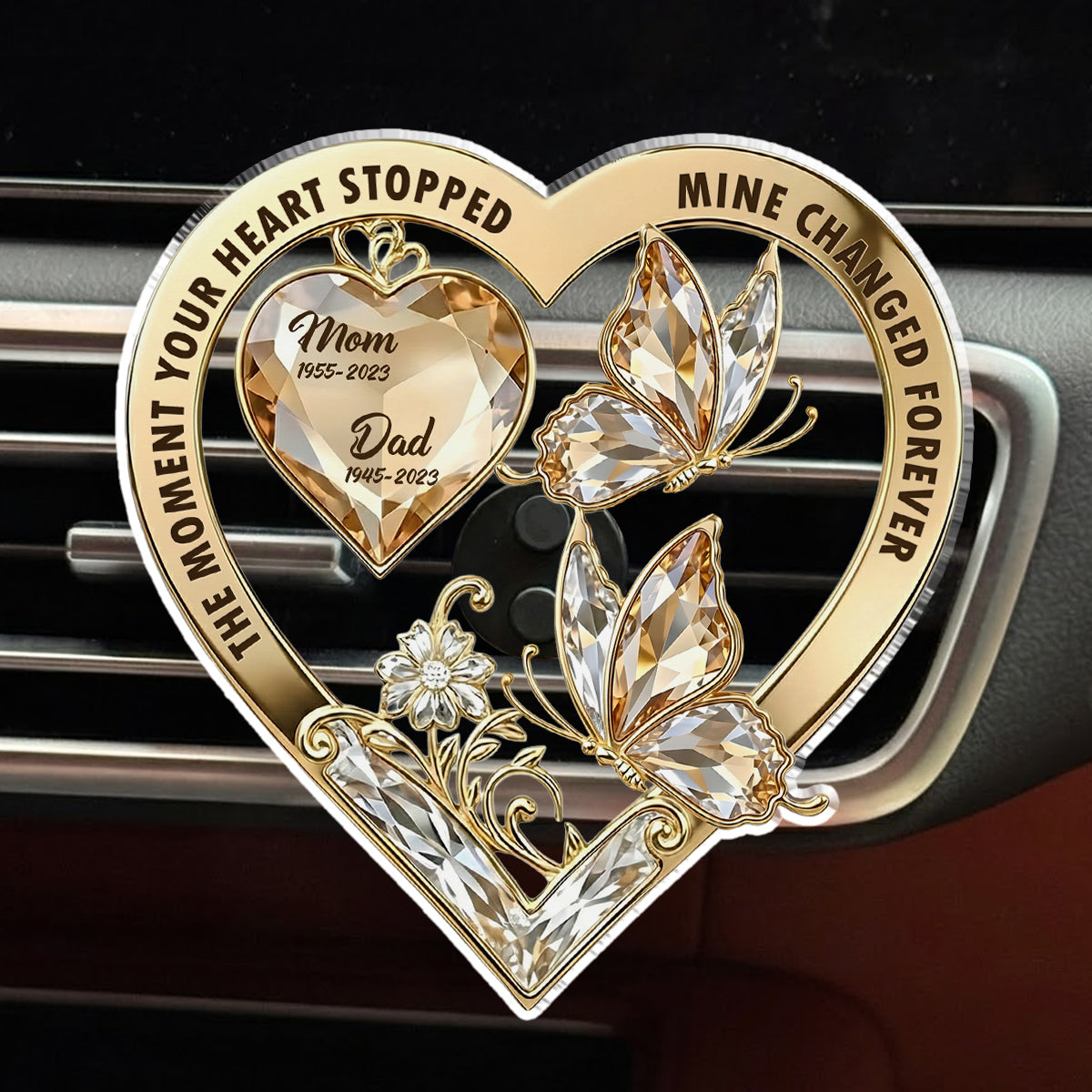 The Moment My Heart Changed Forever - Personalized Car Vent Clip