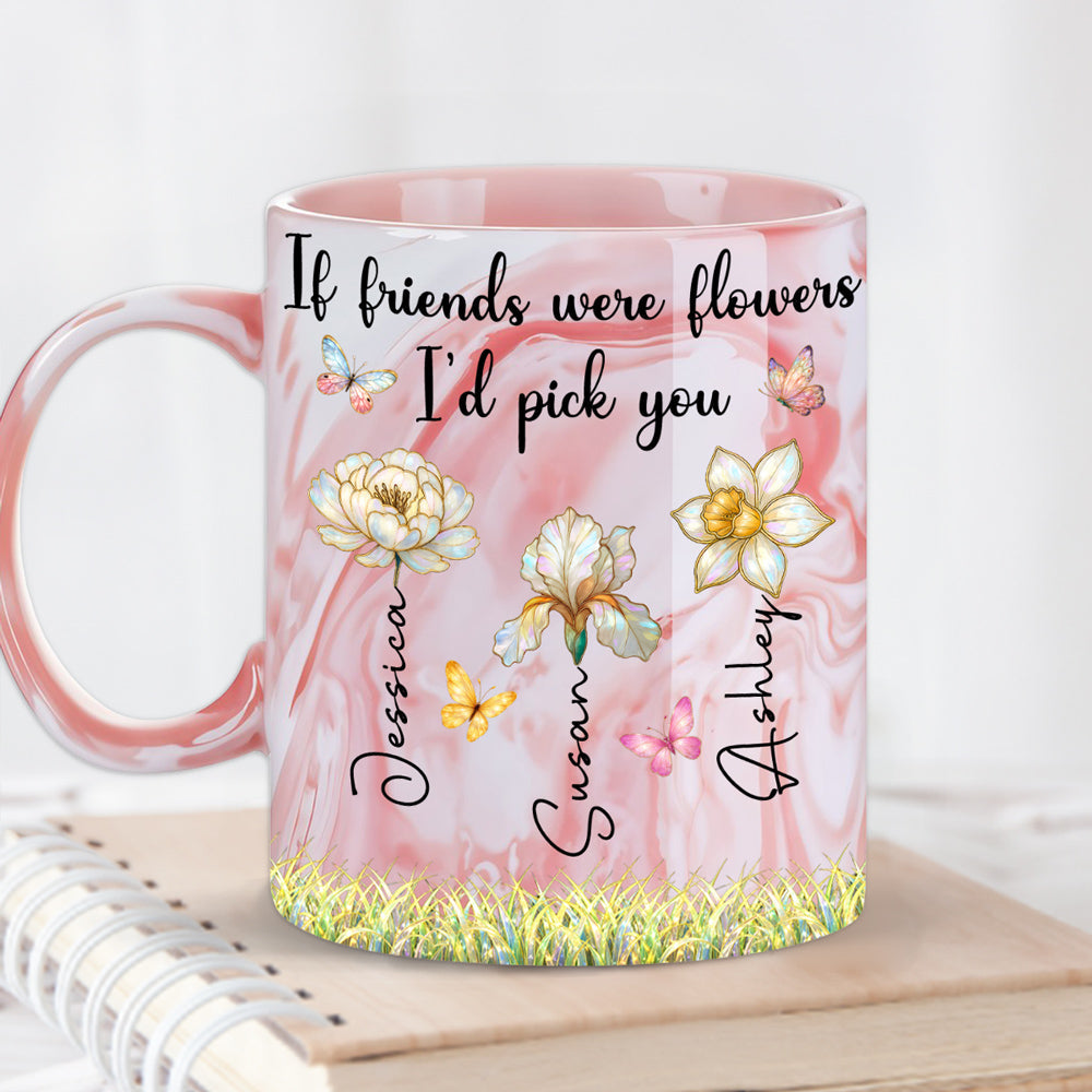 Custom Christmas & Birthday Gift for Brother & Sister • Pick You - Personalized Pink Marble Mug