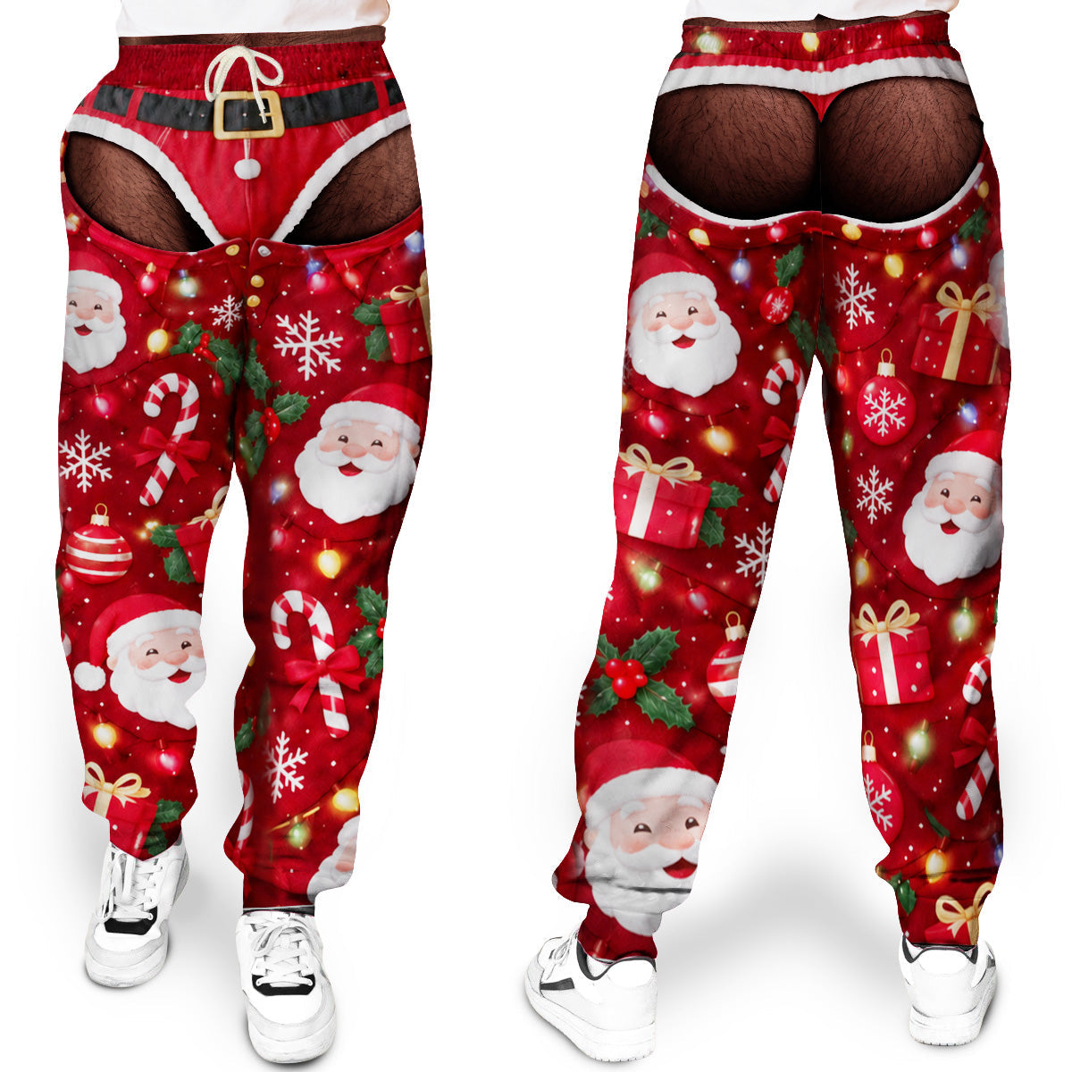 Custom Funny Ugly Christmas Sweatpants, Couple Christmas Gift • Hilarious Santa - Personalized Sweatpants