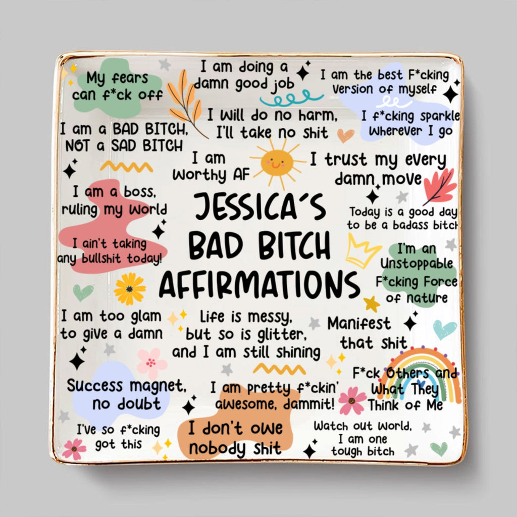 Custom Bestie Trinket Dish, Birthday Christmas Gift For Best Friend • I Choose Me First - Personalized Jewelry Dish
