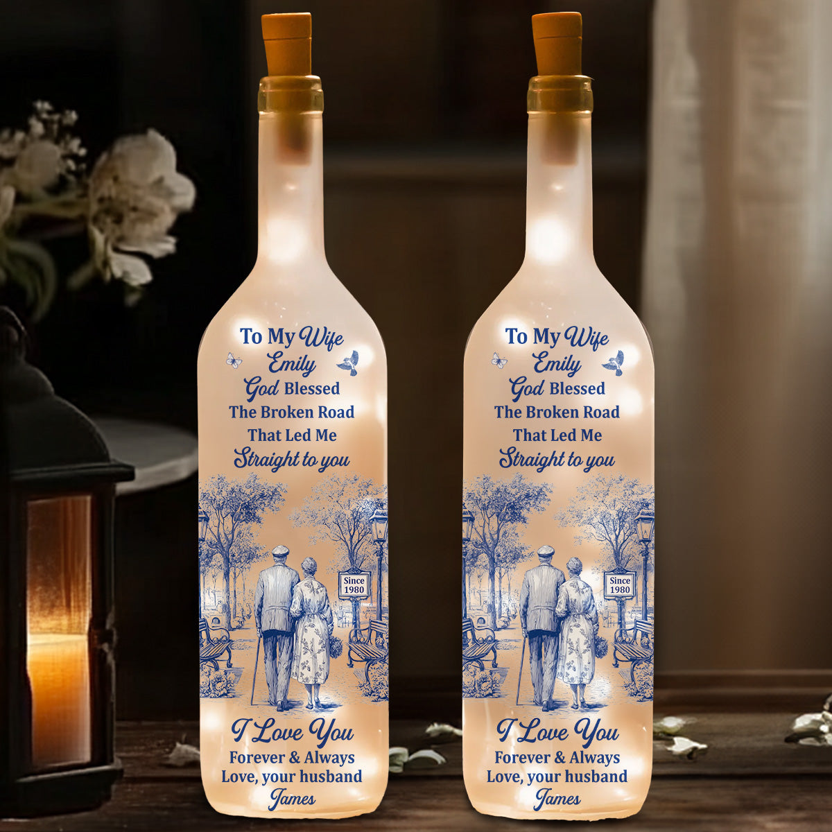 I Love You - Personalized Bottle Lamp