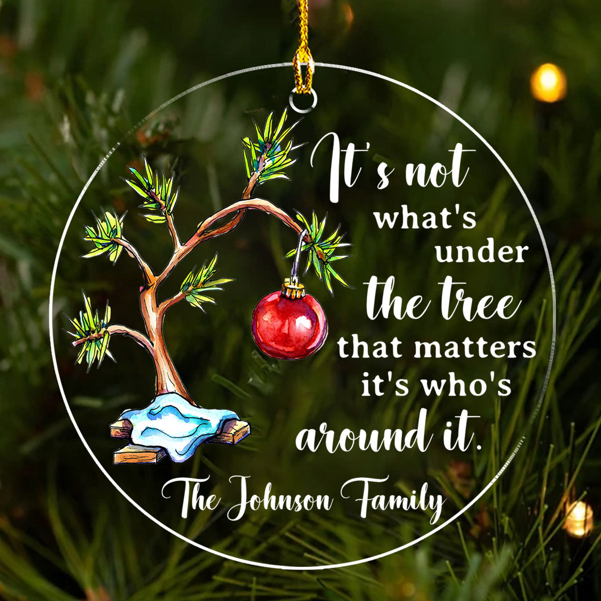 Custom Family Ornament, Christmas Gift for Family Members •  Under Tree Christmas - Personalized Acrylic Ornament