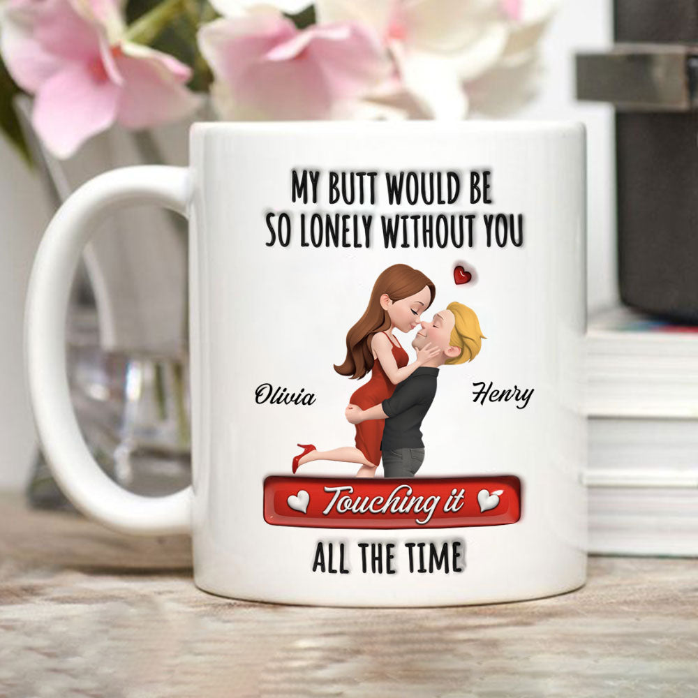 Custom Christmas & Birthday Keepsake Gift • Without You Touching All The Time - Personalized 3D Inflated Effect Mug