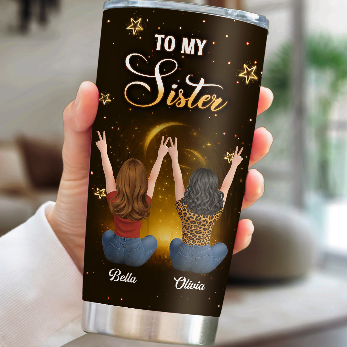 Custom Christmas Birthday Gifts For Sister, Friend • Under The Same Stars - Personalized Tumbler