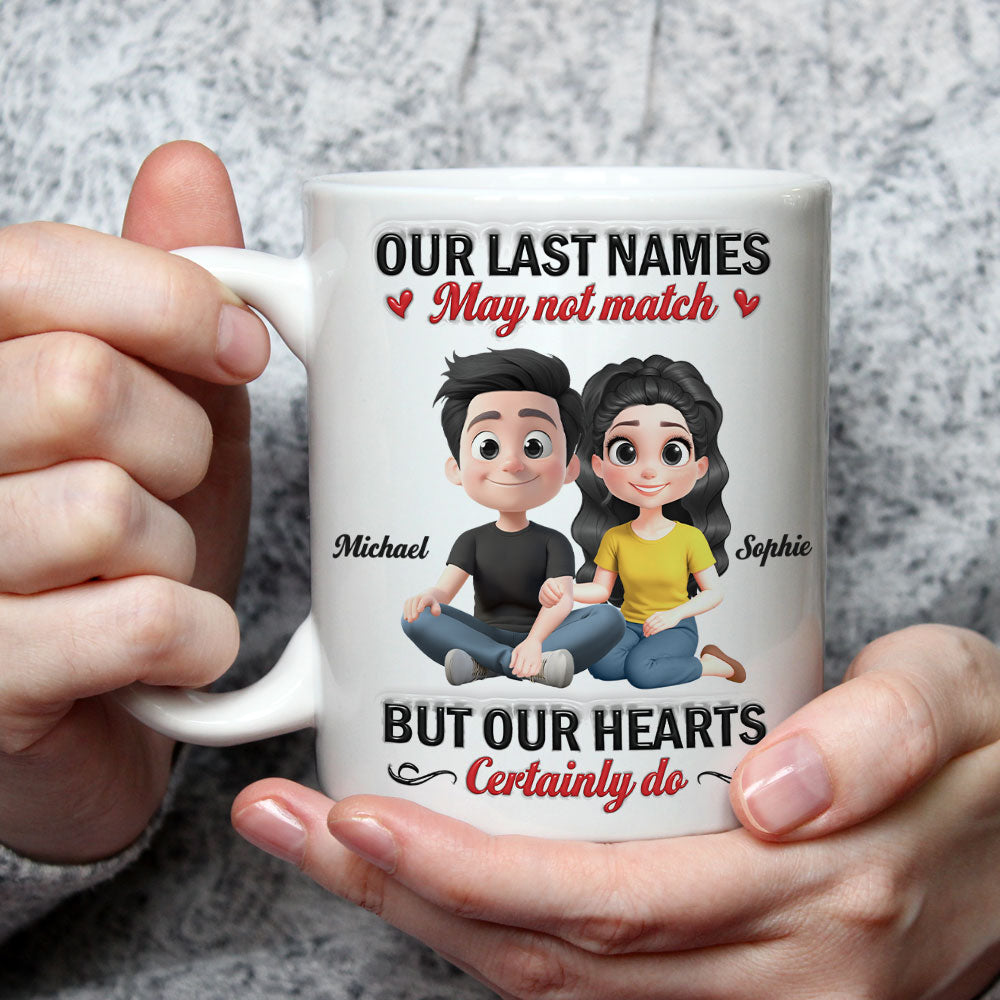 Custom Anniversary Keepsake Gifts For Couple • Our Hearts Are Truly Connected - Personalized 3D Inflated Effect Mug