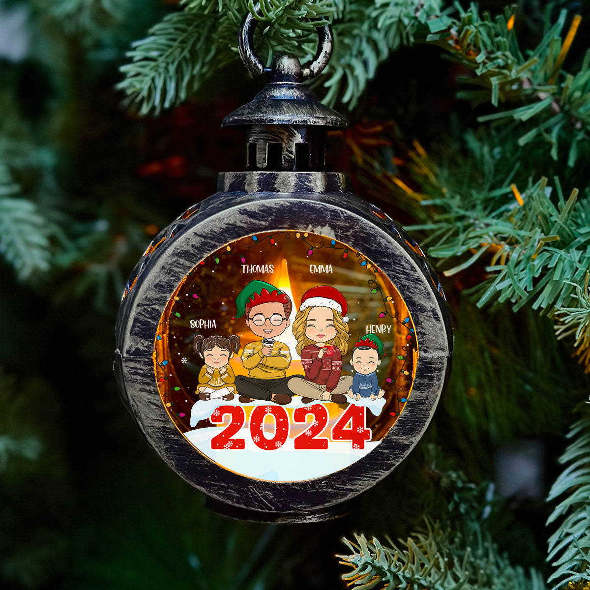 Custom Family Christmas Gifts, Holiday Decor • Family Forever - Personalized Christmas Lantern