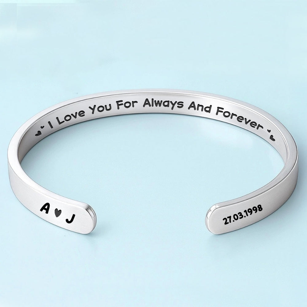 Always And Forever - Personalized Bracelet Cuff