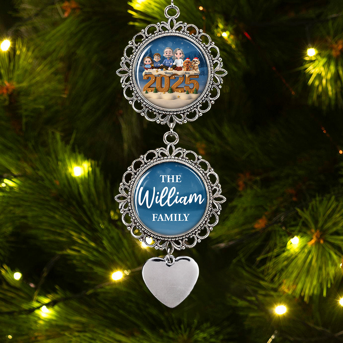 Custom Keepsake Christmas Ornament •  As A Family Now Onwards - Personalized Charming Ornament