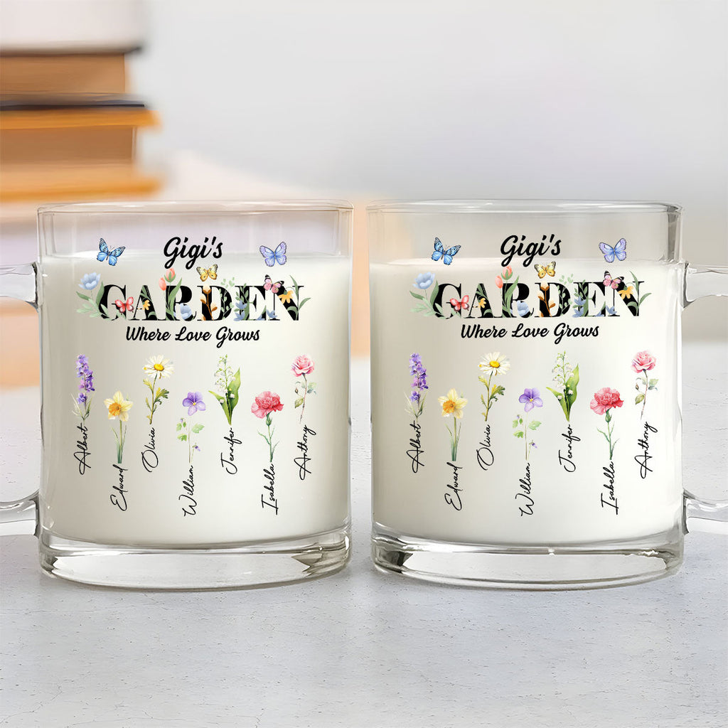 Custom Christmas & Birthday Gift For Grandma • Grandma Garden - Personalized Glass Mug