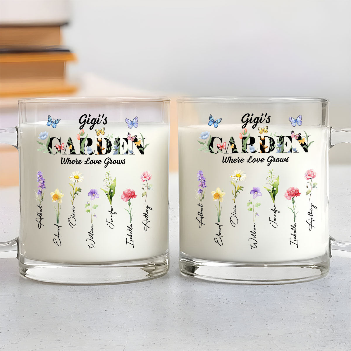 Custom Christmas & Birthday Gift For Grandma • Grandma Garden - Personalized Glass Mug