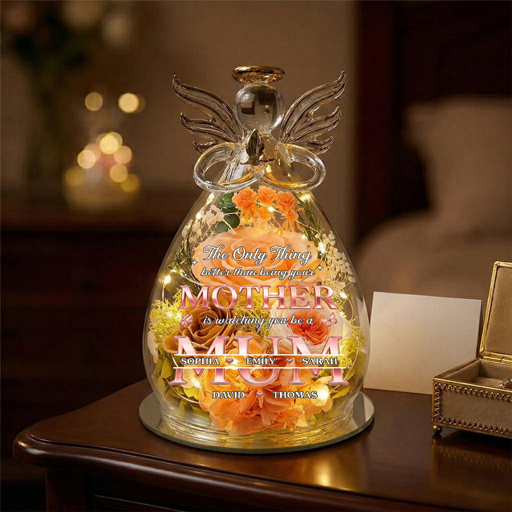 The Only Thing Better Than - Personalized Glass Angel Figurines Fresh Flowers