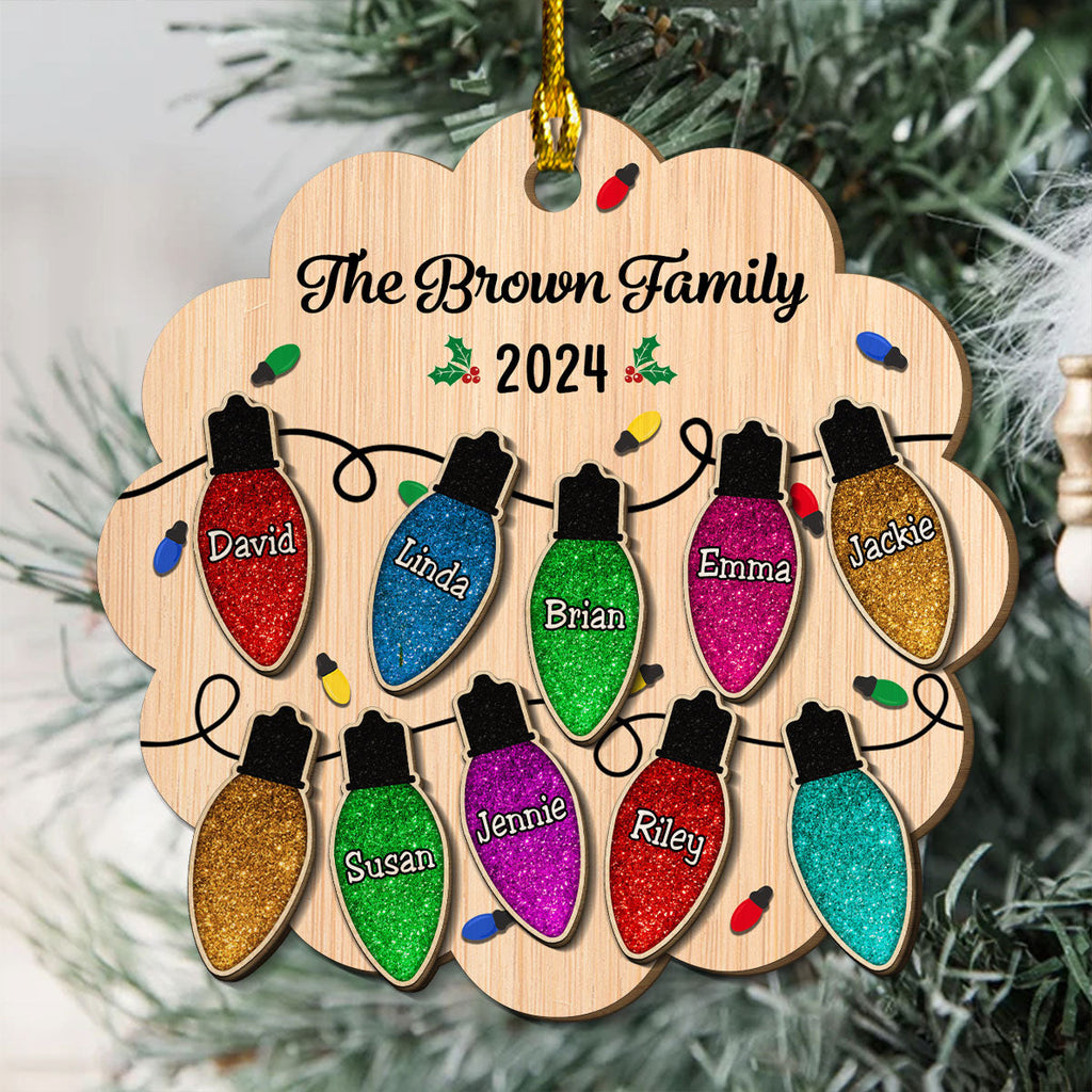 Custom Family Ornament, Christmas Gift for Family Members •  Merry Christmas My Family - Personalized 2-Layered Wood Ornament