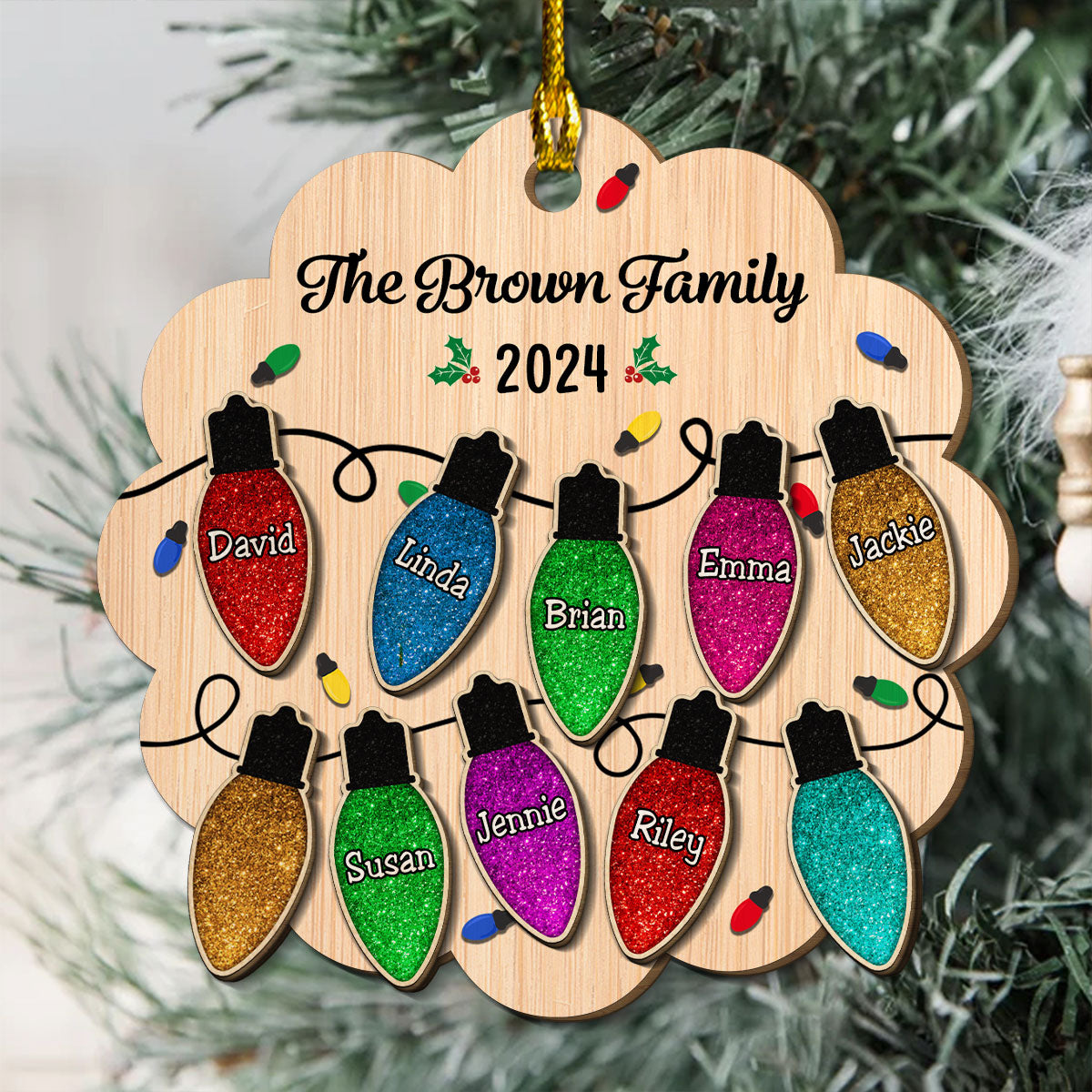 Custom Family Ornament, Christmas Gift for Family Members •  Merry Christmas My Family - Personalized 2-Layered Wood Ornament