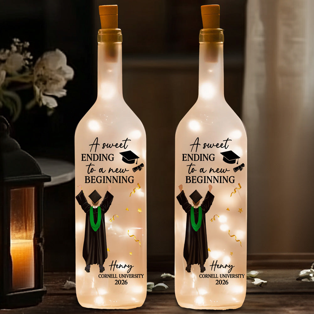 New Begining Graduation Gift - Personalized Bottle Lamp