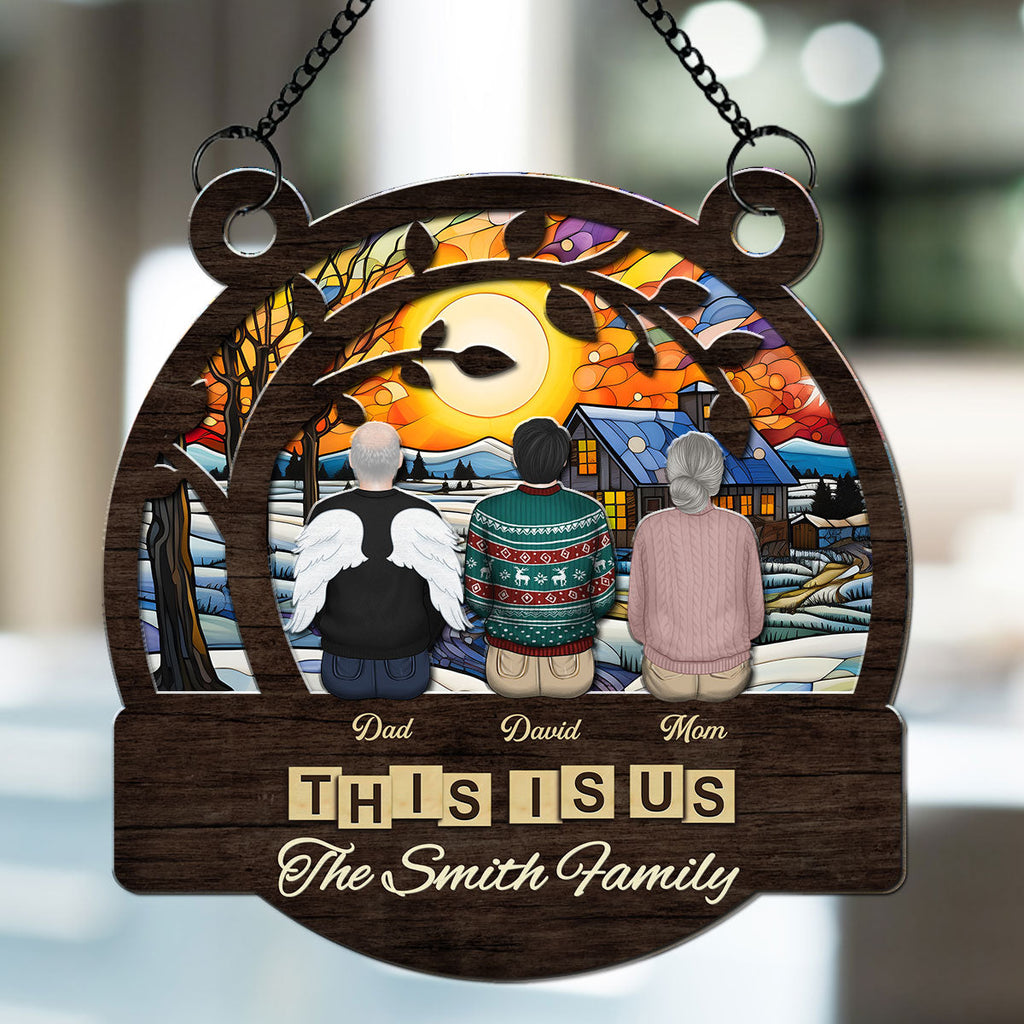 Custom Family Hanging Decor, Christmas Gift for Family Members • There Is No Place Like Home - Personalized Suncatcher