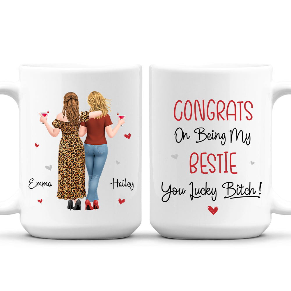 Custom Christmas & Birthday Gift for Brother & Sister • You Lucky My Best Friend - Personalized Coffee Mug