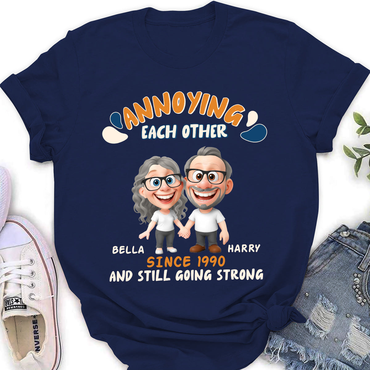Custom Anniversary Keepsake Gifts For Couple • Caricature Love Couple - Personalized Shirt