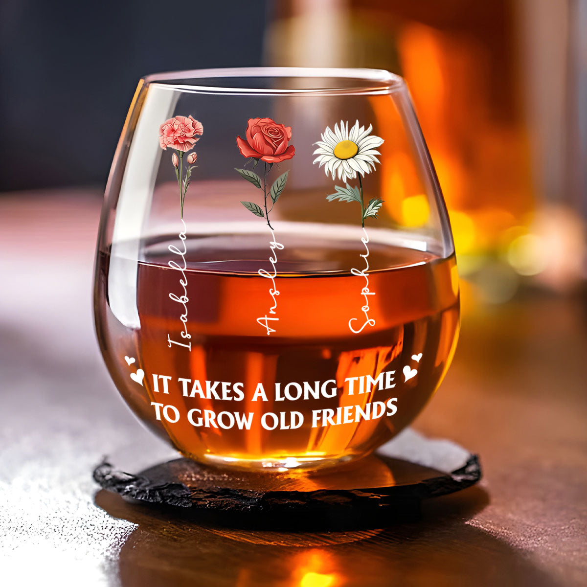It Takes A Long Time - Personalized Wine Glass