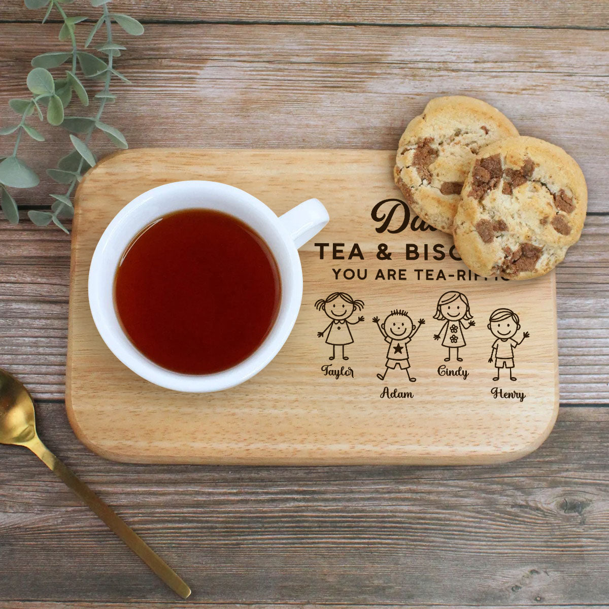 Grandpa You Are Tea-riffic - Personalized Wooden Treat Board