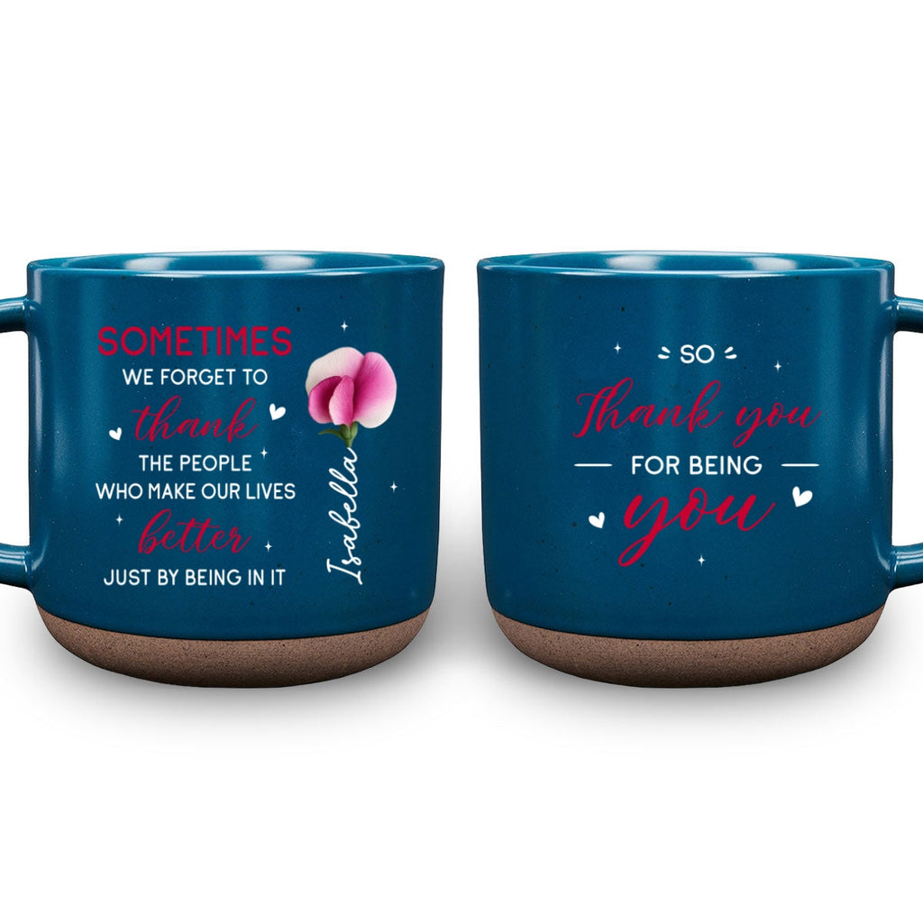 Custom Coworker, Christmas & Birthday Team Appreciation Gift • Bestie Birth Flower - Personalized Pottery Mug