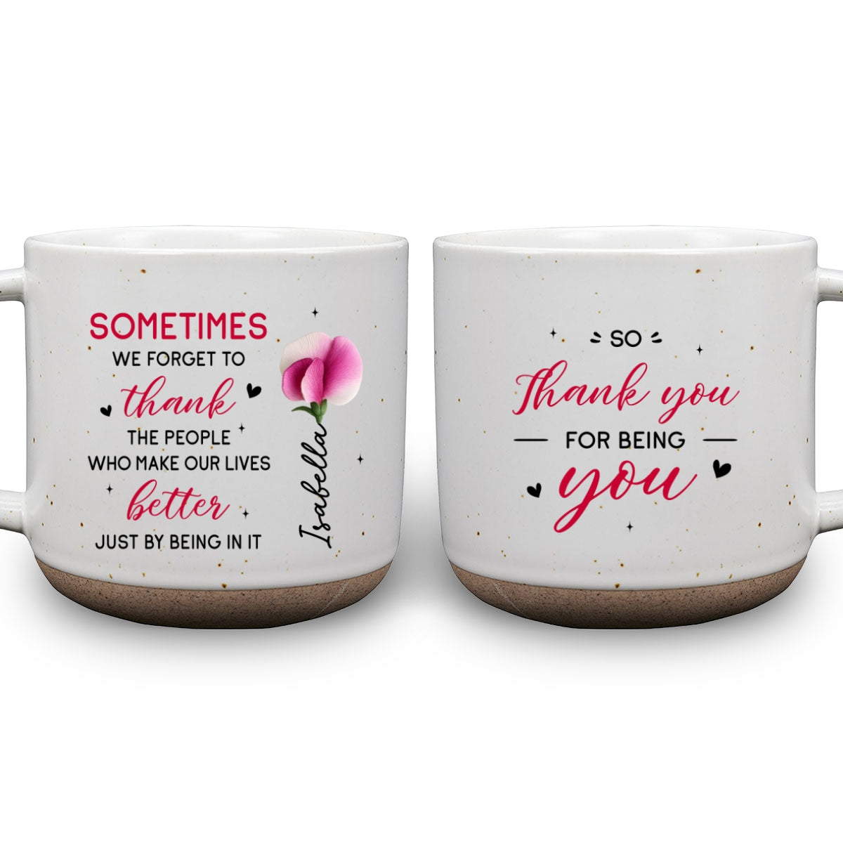 Custom Coworker, Christmas & Birthday Team Appreciation Gift • Bestie Birth Flower - Personalized Pottery Mug