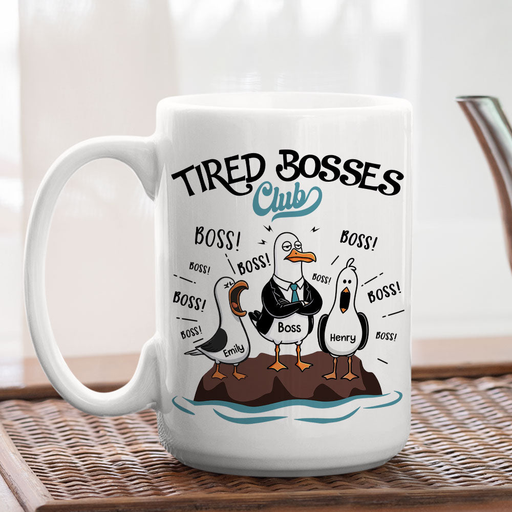 Custom Coworker, Christmas & Birthday Team Appreciation Gift • Tired But Great Boss - Personalized Coffee Mug