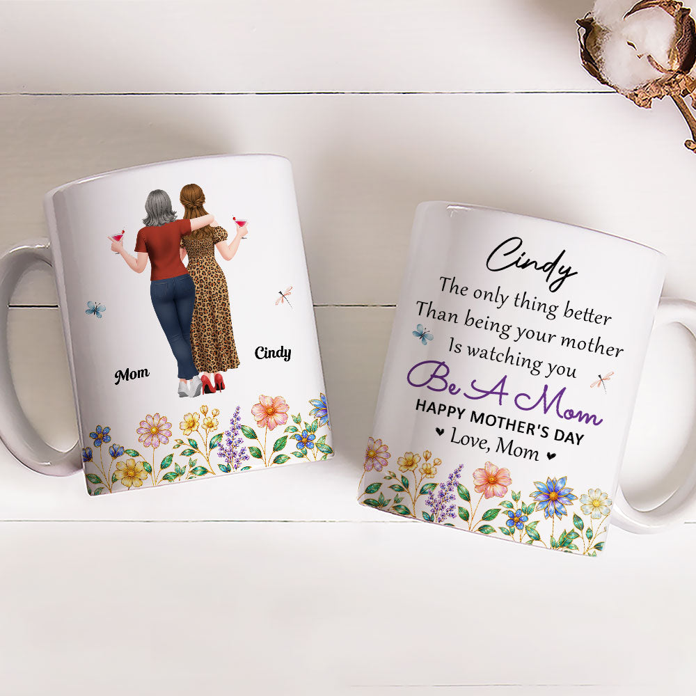 Custom Christmas & Birthday Keepsake Gift • Lovely Flower Daughter - Personalized Coffee Mug