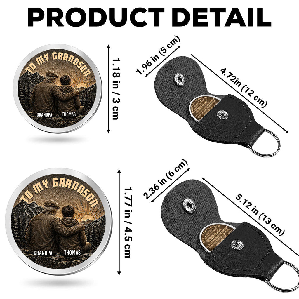 Custom Coin Keychain For Grandson Nephew, Family Keepsake • Nothing Will Ever Change That - Personalized Pocket Hug