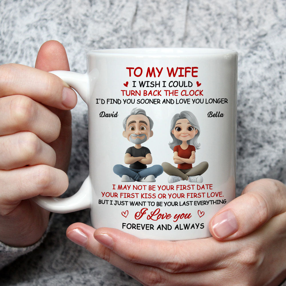 Custom Anniversary Keepsake Gifts For Couple • I Wish I Could Turn Back The Clock - Personalized Coffee Mug