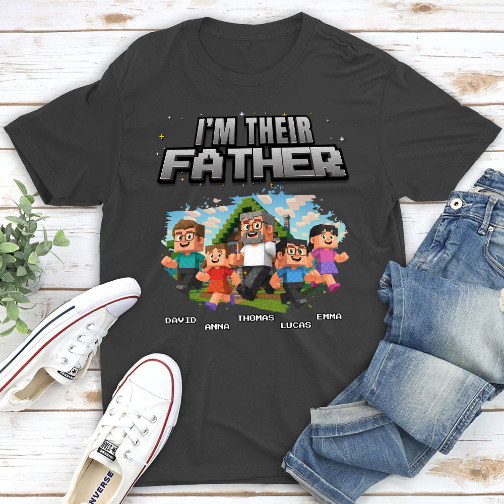 Custom Father's Day, Special Gift for Dad & Grandpa • Dad Power Pixel - Personalized Shirt