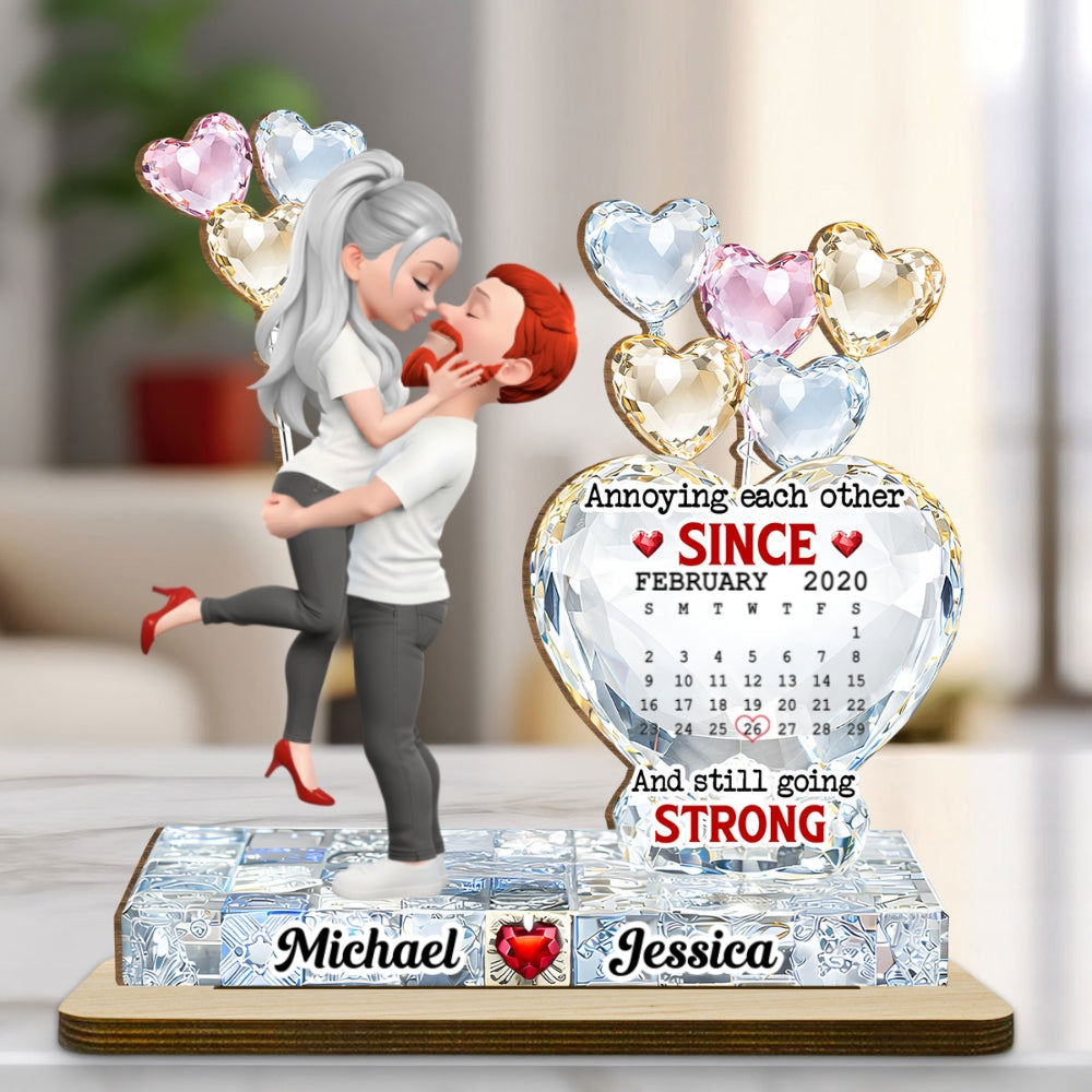 Custom Couple's Decor, Anniversary & Wedding Gift • Love Bound - Personalized 2-Layer Wood Plaque With Flat Base
